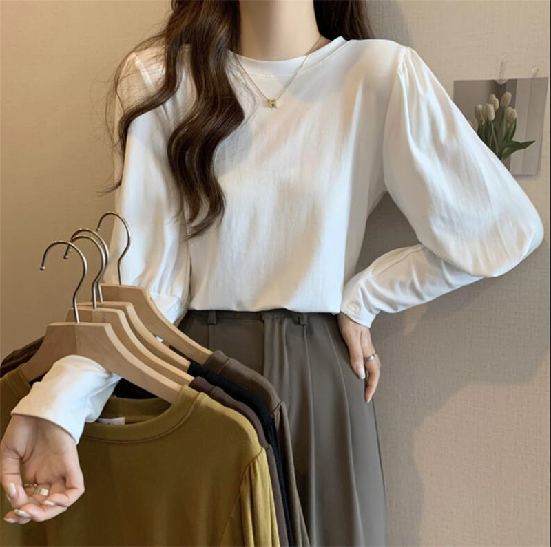 Tシャツ レディース 長袖 インナー カットソー ブラウス 秋服 トップスカジュアル 春服 着痩せ ゆる