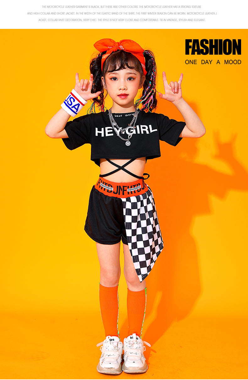 キッズ ダンス衣装 単品 ショートパンツ ブロックチェック 女の子 ヒップホップ 子供団体服 演出服 発表会 韓国