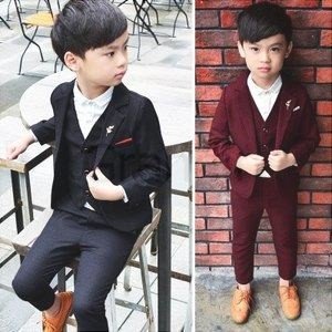 子供スーツ 3点セット フォーマルスーツ キッズスーツ スーツセット子供服 キッズ ジャケット＆ベスト＆ズボン男の子 子どもスーツ おしゃ ジュニア