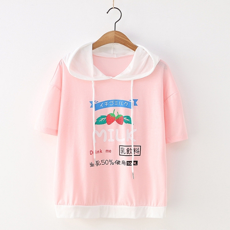 Tシャツ カットソー いちご 苺 半袖 森ガール レディース