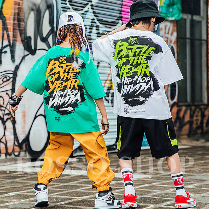 キッズ ダンス衣装 Tシャツ トップス パンツ ヒップホップ HIPHOP 男の子 練習着 ズボン チアガール セットアップ 女の子 子供服 かっこいい ジャズダンス