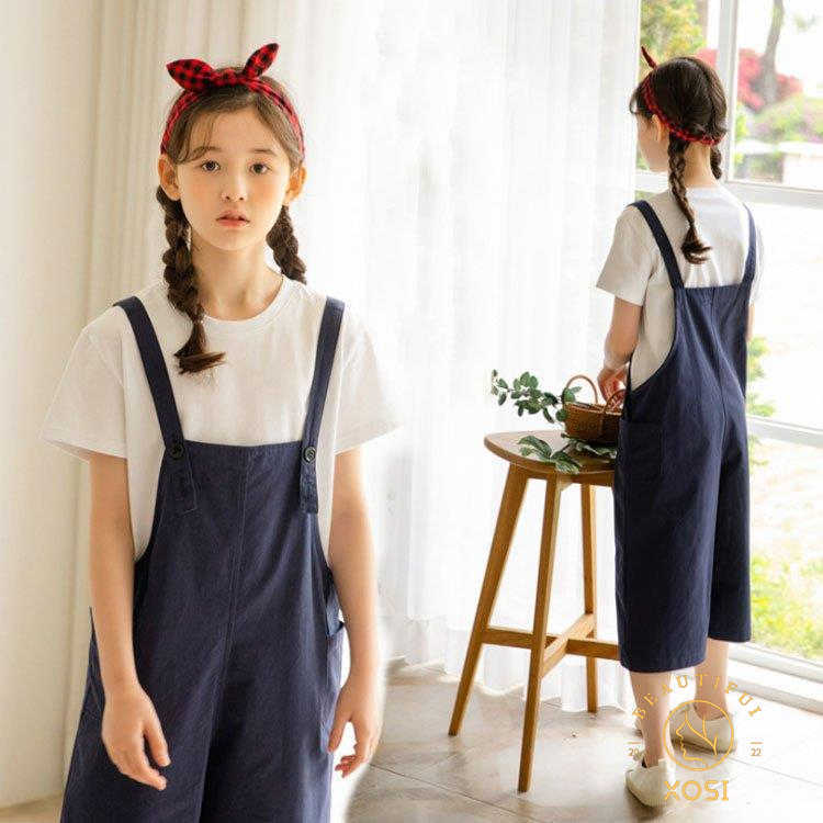 子供服 セットアップ キッズ 女の子 春夏 トップス 可愛い 韓国子ども服 半袖 Tシャツ ジュニア ブラウス サロペット ロング丈 スカート 新作 ベビー服おしゃれ