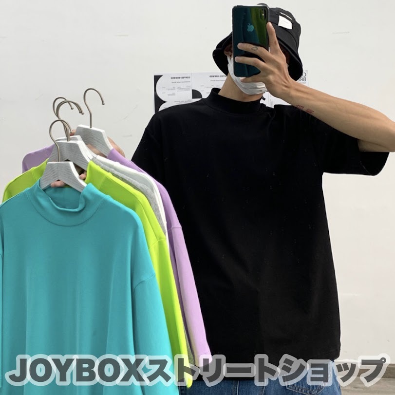 モックネック ハイネック 半袖 Tシャツ 韓国 ストリート Y2K メンズライク ダンス レディース   衣装 オーバーサイズ