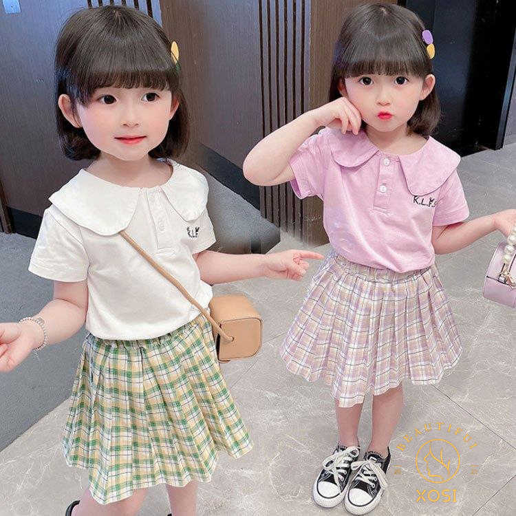 子供服 セットアップ キッズ 女の子 春夏 トップス 韓国子ども服 薄手 ベビー服 可愛い スカート 新品 Tシャツ ジュニア 半袖 ブラウス 涼しいおしゃれ