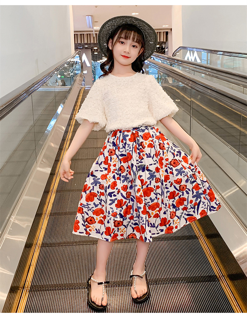 子供服 セットアップ キッズ 女の子 春夏 上下セット 可愛い おしゃれ 150 半袖 シャツ カジュアル ブラウス 韓国子供服 キッズ スカート