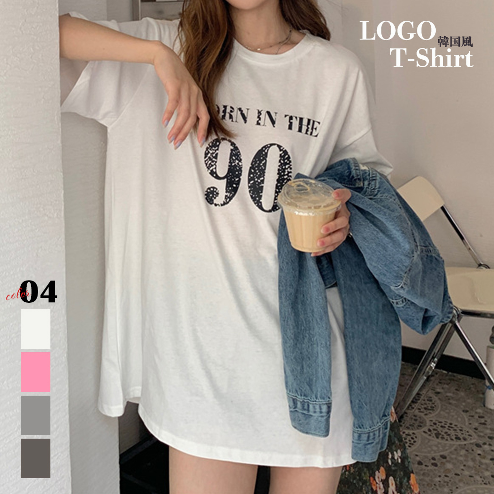 半袖Tシャツ レディース 韓国 英字ロゴ 。可