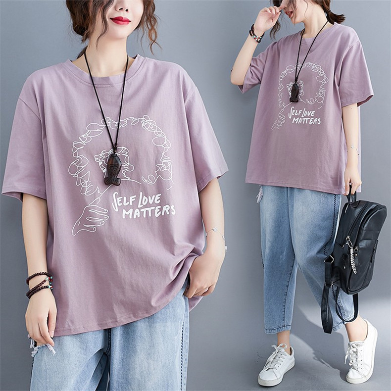 Tシャツ レディース トップス ビッグサイズ Tシャツ 夏 大人可愛い クルーネック レディース カットソー 快適な着心地 ゆったり身幅で体型カバー