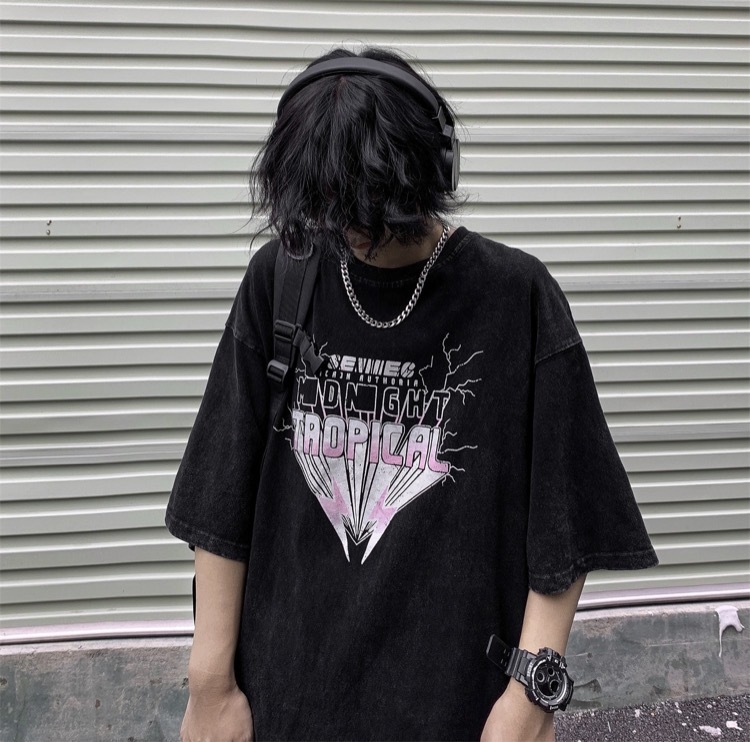 ロゴ 英文字 半袖 ロック Tシャツ 韓国 Y2K 6T-399 衣装 レディース K-POP ダンス メンズライク HIPHOP ストリート