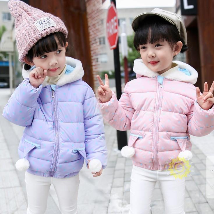 かわいい 子供服 女の子 コート ジャケット 韓国 子供服 キッズ 綿入れコード 長袖 ドット柄 子供服 キッズコート冬 ジャケット アウター