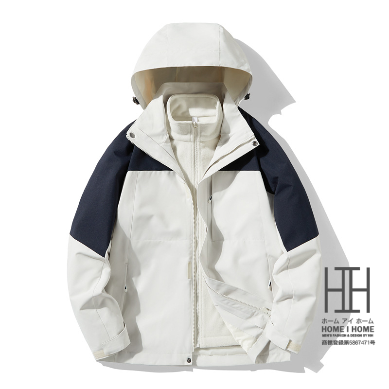 マウンテンメンズ レディース 3WAY フード脱着可 登山服 防風 裏ボア ボアライナー付き 取り外し可 冬服 秋服 フリースジャケット 冬 撥水秋