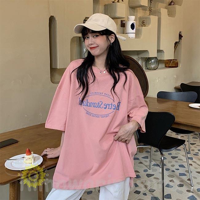 プリントT 半袖 レディース Tシャツ ゆったり サマーTシャツ 夏Tシャツ 夏 クルーネック 丸首 ビッグ 半袖Tシャツ 女性 カットソー