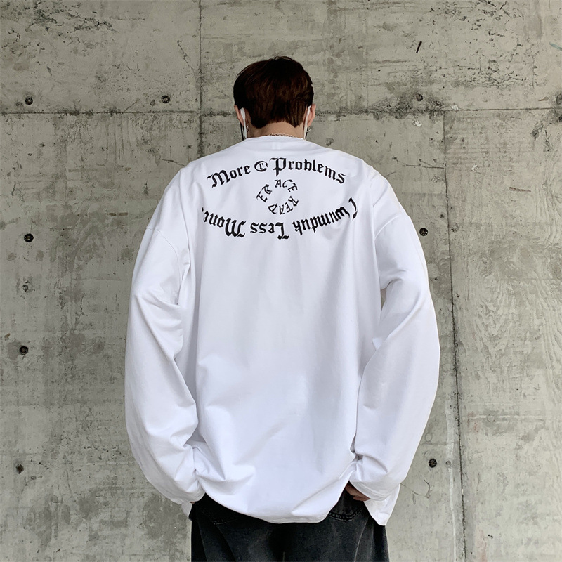 Tシャツ ロンT バックプリント ストリート ダンス 衣装 韓国 原宿系 ロゴ HIPOHOP レディース 英文字 長袖 7T-24 Y2K