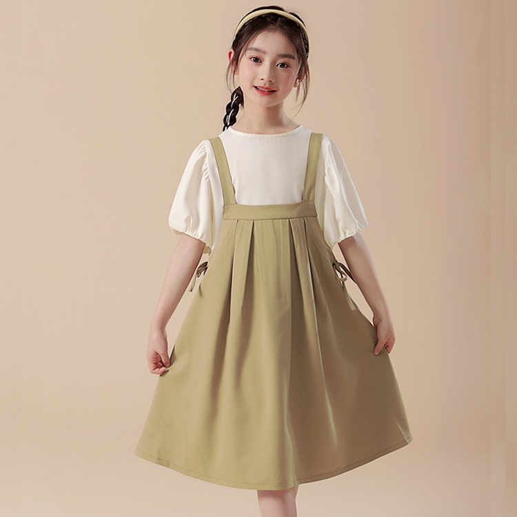 ワンピース サロペットワンピース シフォンブラウス 2点セット 子供服 キッズ レディース ガールズ