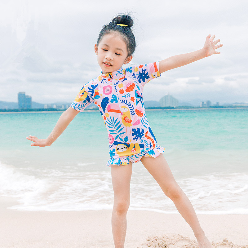 水着 女の子 ワンピース水着 キッズ ベビー スイムウェア 海水浴 花柄 半袖 水着 ロンパース水着 ラッシュガード 子供 日焼け防止プール ビーチ