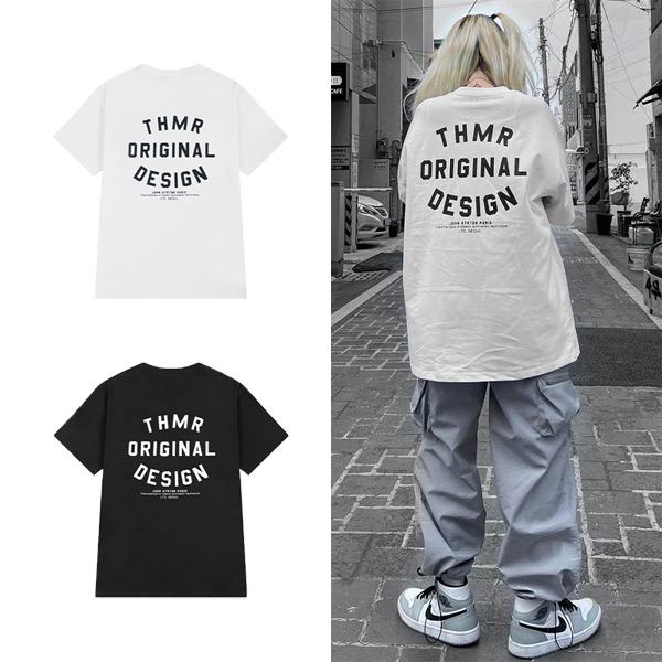 あり Tシャツ ロゴ バックプリント ビッグシルエットT 半袖T 韓国ファッション大きいサイズ ヒップホップ ダンス 衣装 Tシャツ ロゴTシャツ ビッグロゴ