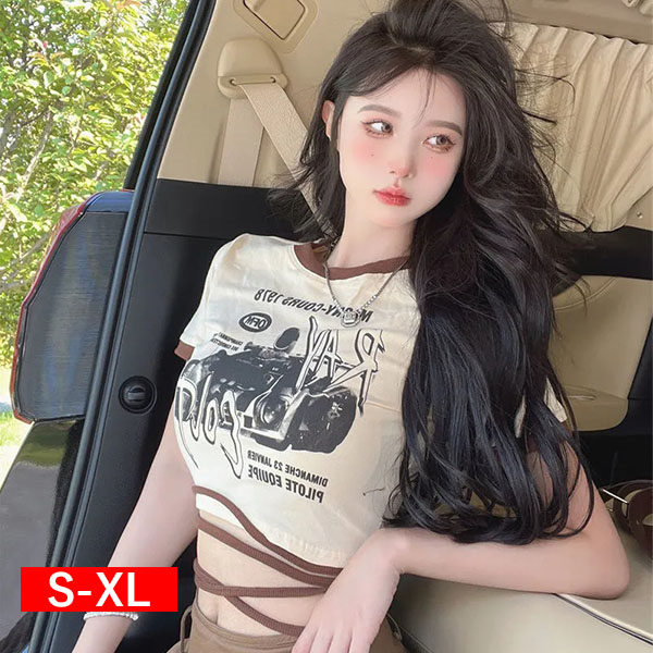 Tシャツ 原宿系 半袖Tシャツ レデイーズ ショート丈 トップス ストリート系 Tシャツ ダンス衣装 韓国ファッション へそ出し ヒップホップ 体型カバー 春夏