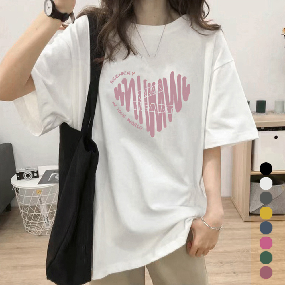 半袖Tシャツレディース 夏 ロゴ 韓国風 。可